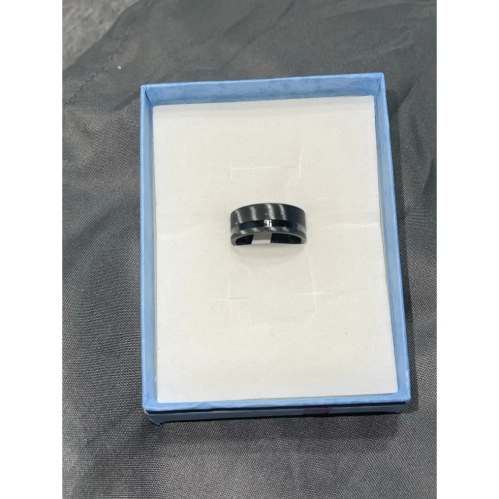 Men's Black stainless steel Ring Size 17